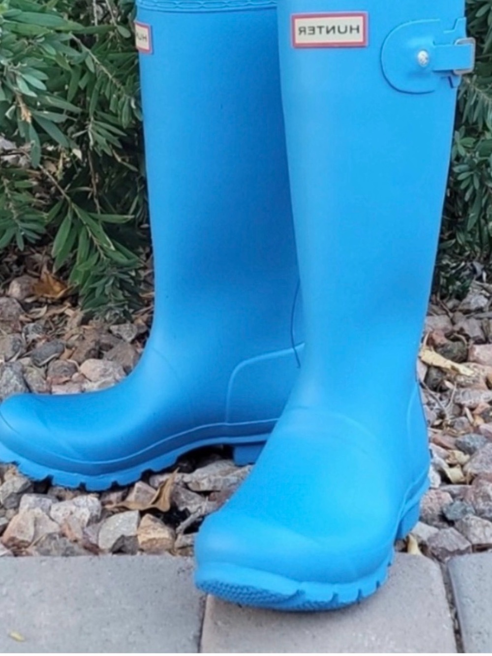 Hunter Bright Blue Tall Waterproof Rain Boots